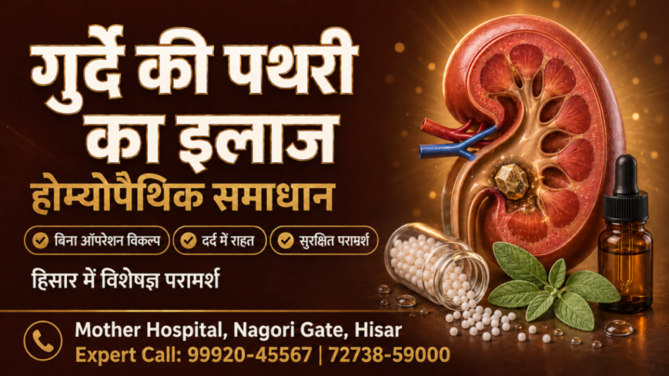 गुर्दे की पथरी 🪨 का इलाज हिसार में — Mother Hospital Hisar से सुरक्षित होम्योपैथिक समाधान